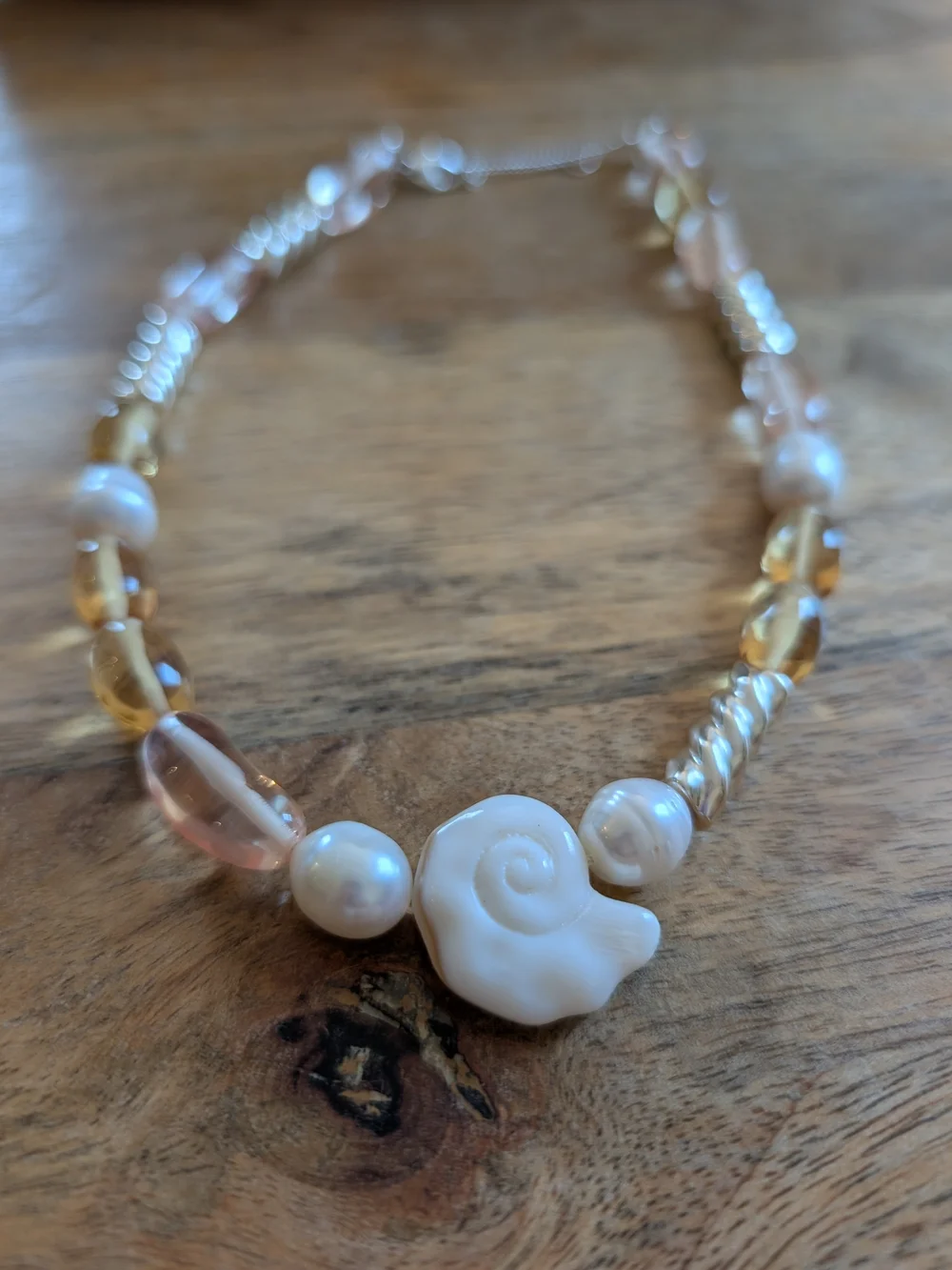 Shell & Pearl Beaded Necklace